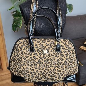 Diane Von Furstenberg leopard print weekender bag